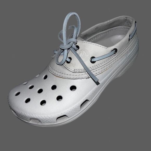 Crocs Islander Men 6 Women’s 8 Pit Crew Sport Leather Croslite Boat Shoes Clog - Picture 7 of 7